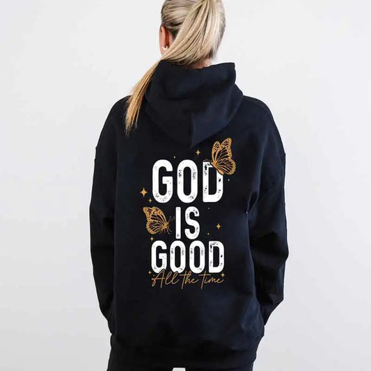 God Is Good All the Time Butterfly Hoodie
