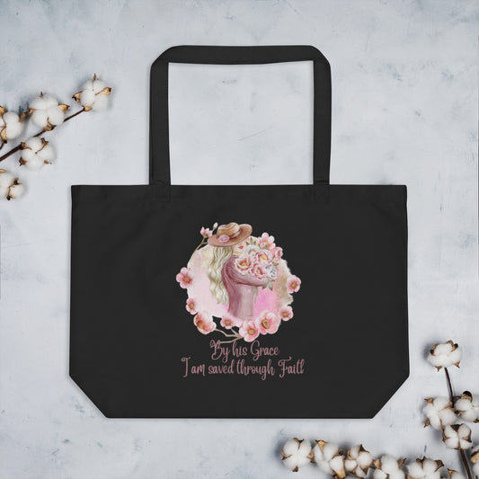 By His Grace Large organic tote bag