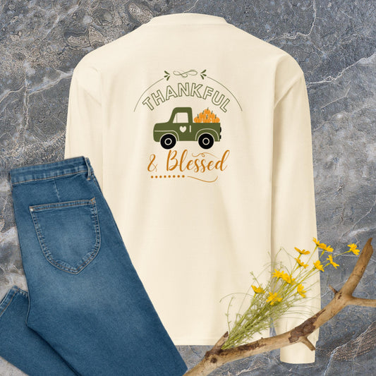 Thankful and blessed heavyweight long sleeve shirt