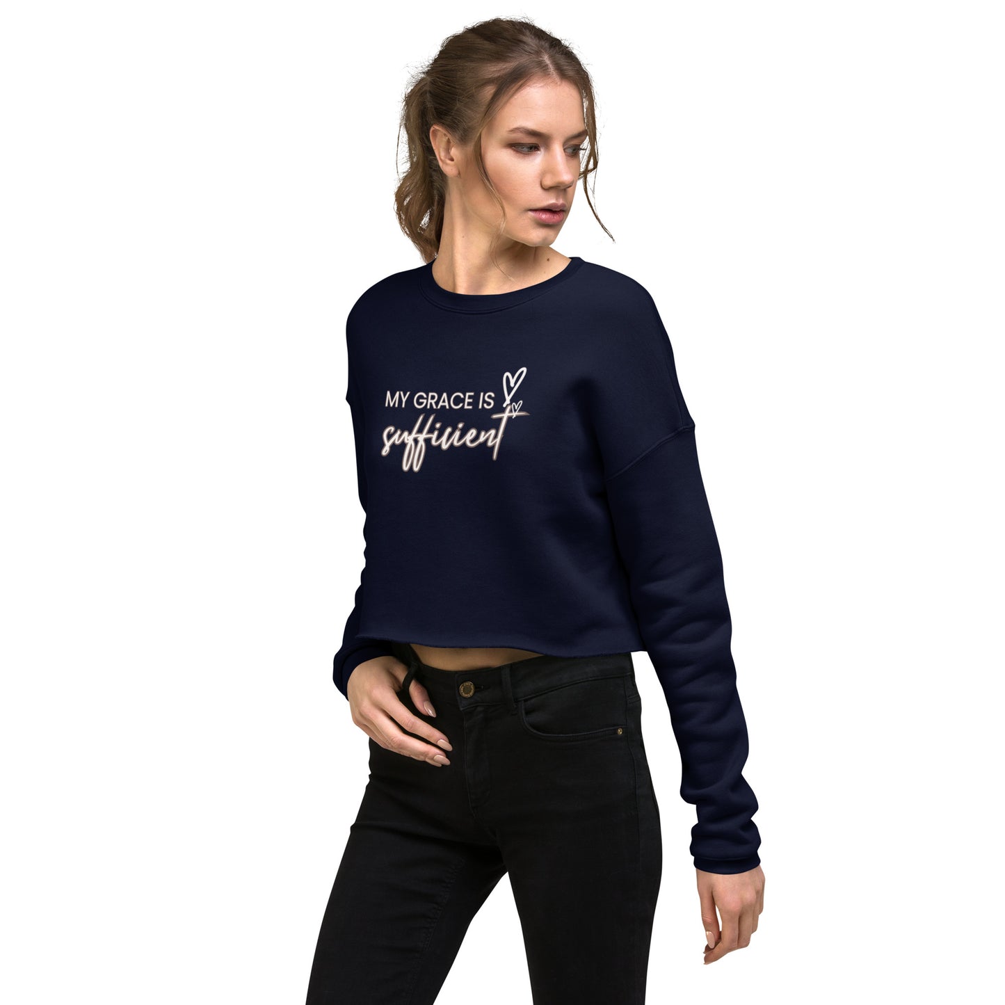 My Grace is Sufficient Crop Sweatshirt